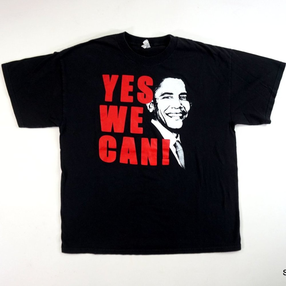 Vintage Barack Obama Yes We Can T Shirt Size XL 2000s Short Sleeve USA President